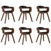 vidaXL Cadeira de jantar 6 pcs madeira curvada/couro artificial preto