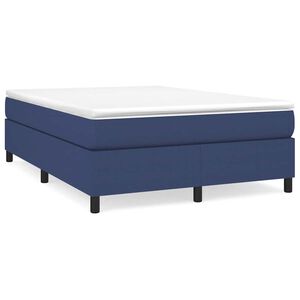vidaXL Estrutura de cama com molas 140x190 cm tecido azul