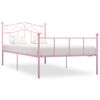 vidaXL Estrutura de cama 90x200 cm metal rosa