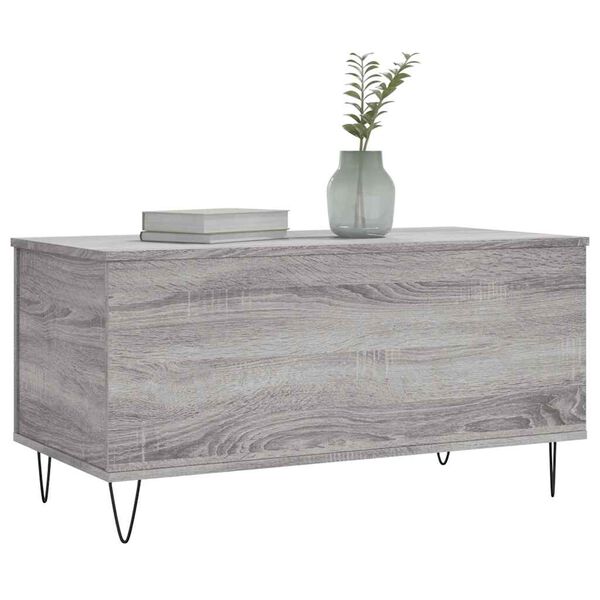 vidaXL Mesa de centro 90x44,5x45 cm derivados de madeira cinza sonoma