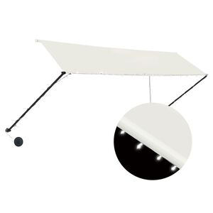 vidaXL Toldo retr&aacute;til com LED 350x150 cm creme