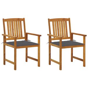 vidaXL Cadeiras de jardim com almofad&otilde;es 2 pcs ac&aacute;cia maci&ccedil;a
