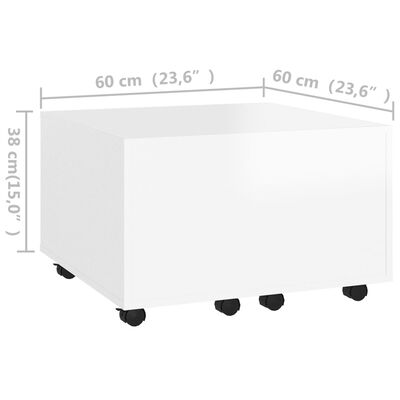 vidaXL Mesa de centro 60x60x38 cm contraplacado branco