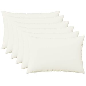 vidaXL Capa almofada 6 unid. HEERLEN Branco 30 x 50 cm Tecido