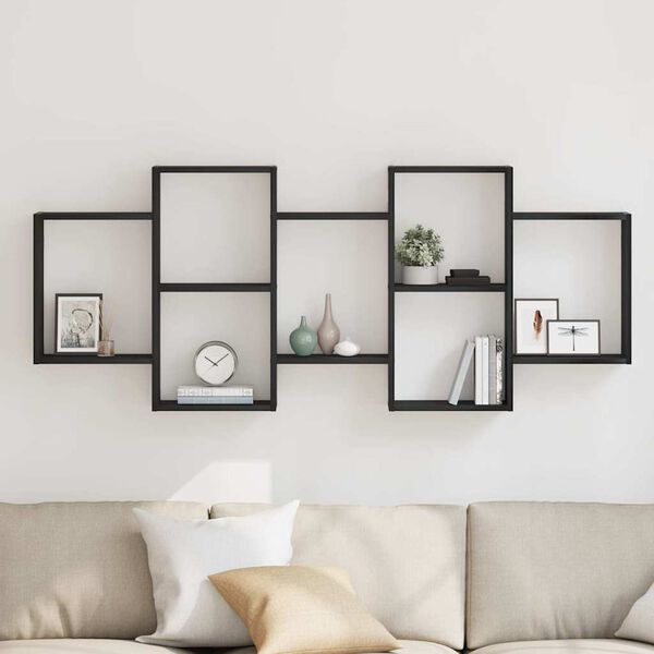 vidaXL Prateleira de parede 159x18x65 cm deriv. madeira carvalho preto