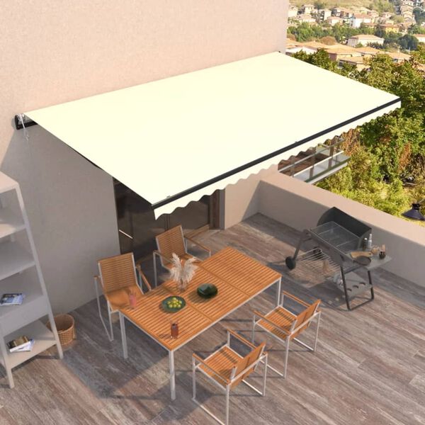 vidaXL Toldo retrátil automático 600x350 cm creme