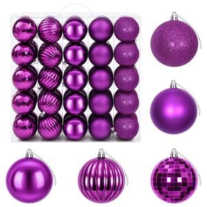 vidaXL Conjunto de Bolas de Natal 50 unid. Lil&aacute;s Di&acirc;m. 8 cm