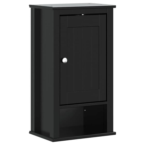 vidaXL M&oacute;vel de parede p/ WC BERG 40x27x71,5 cm pinho maci&ccedil;o preto