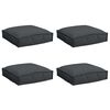 vidaXL Almofada 4 pcs Preto 40 x 40 x 8 cm Tecido Oxford