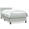 vidaXL Cama com molas/colch&atilde;o cinzento-claro 80x220 cm veludo