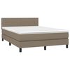 vidaXL Cama box spring colch&atilde;o/LED 140x190cm tecido cinza-acastanhado