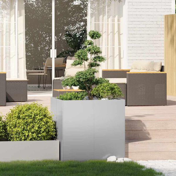 vidaXL Planter 80x80x80 cm a&ccedil;o galvanizado
