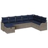 vidaXL Conjunto de Sof&aacute;s com almofada Cinza e Azul Marinho vime PE