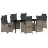 vidaXL Conjunto de Jantar para Jardim 7 unid. Cinzeto vime PE