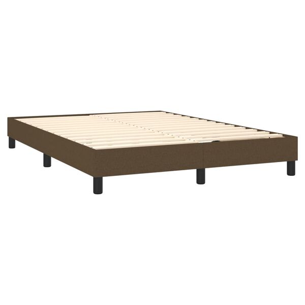 vidaXL Cama com molas/colch&atilde;o 140x190 cm tecido castanho-escuro