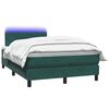 vidaXL Cama box spring c/ colch&atilde;o e LED 120x210 cm veludo verde-escuro