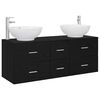 vidaXL Conjunto de M&oacute;veis para Banheiro 3 unid. Preto