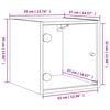vidaXL Mesa cabeceira c/ portas vidro 2 pcs 35x37x35cm carvalho fumado