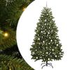 vidaXL &Aacute;rvore de Natal Artificial 210 cm 300 LED Branco quente Verde