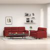 vidaXL 2 pcs conjunto de sof&aacute;s c/ almofad&otilde;es tecido vermelho tinto