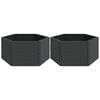 vidaXL Vasos/floreiras de jardim 2 pcs PP antracite