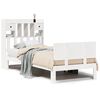 vidaXL Cama com estante sem colch&atilde;o 90x200 cm pinho maci&ccedil;o branco