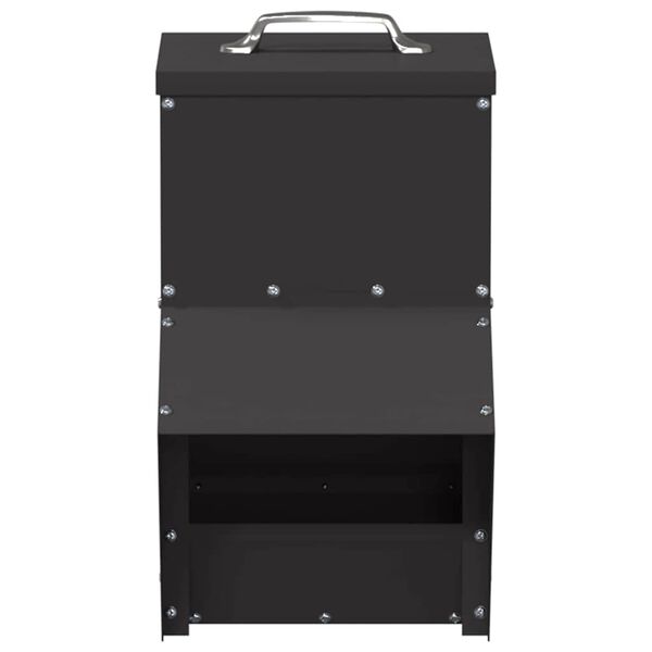 vidaXL Comedouro para galinha Preto 20 x 25 x 35 cm