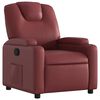 vidaXL Poltrona reclin&aacute;vel couro artificial vermelho tinto