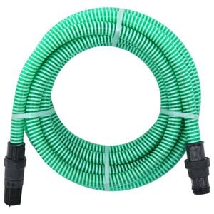 vidaXL Mangueira de suc&ccedil;&atilde;o com conectores de PVC 1" 7 m PVC verde