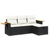 vidaXL 4 pcs conjunto de sof&aacute;s para jardim c/ almofad&otilde;es vime PE preto