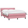 vidaXL Cama com molas/colch&atilde;o 140x220 cm veludo rosa