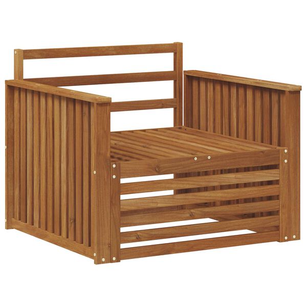 vidaXL 2 Pe&ccedil;a Sof&aacute; com Bra&ccedil;os Madeira S&oacute;lida de Ac&aacute;cia Natural