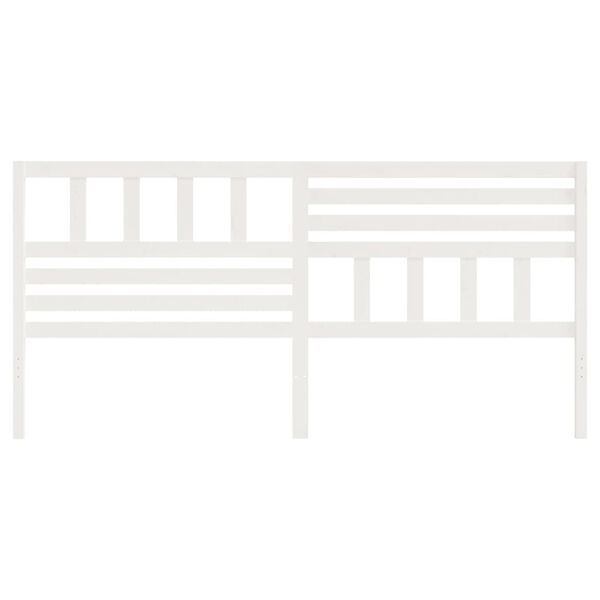 vidaXL Cabeceira de cama 186x4x100 cm pinho maci&ccedil;o branco