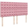 vidaXL Estrutura de cama otomana com colch&otilde;es 180x200 cm veludo rosa