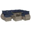 vidaXL Conjunto de sof&aacute; de jardim com 8 pe&ccedil;as e almofadas em rattan sint&eacute;tico cinza