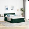 vidaXL Estrutura de cama otomana com colch&atilde;o 140x190cm verde escuro