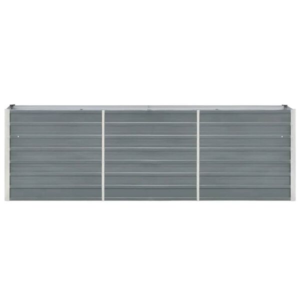 vidaXL Canteiro elevado de jardim a&ccedil;o galvanizado 240x40x77cm cinzento