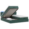 vidaXL Cama Ottoman com Colch&atilde;o e LED Verde-Escuro 200 x 200 cm Veludo
