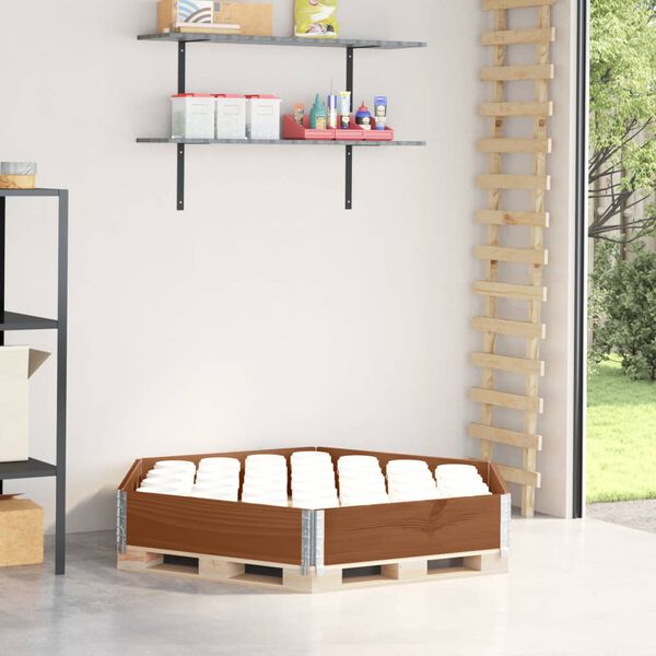 vidaXL Canteiro elevado hexagonal 160x160 cm pinho maci&ccedil;o castanho