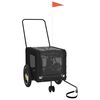 vidaXL Reboque bicicleta p/ animais tecido oxford/ferro preto