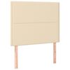 vidaXL Cabeceira de cama c/ LED tecido 80x5x118/128cm crème