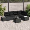 vidaXL Conjunto de Sof&aacute; de Jardim 6 pcs Preto vime PE
