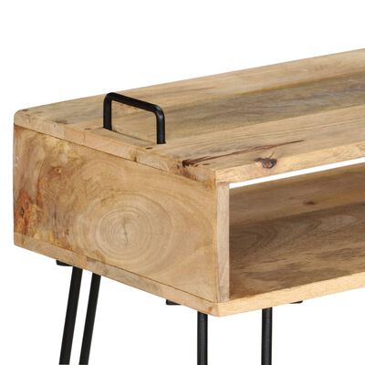 vidaXL Mesa consola em madeira de mangueira maciça 115x35x76 cm