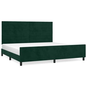 vidaXL Estrutura de cama sem colch&atilde;o 200x200 cm veludo verde-escuro