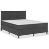 vidaXL Cama boxspring 160x200 cm tecido cinzento-escuro