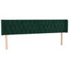vidaXL Cabeceira de cama c/ abas veludo 183x16x78/88cm verde-escuro