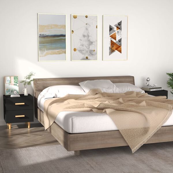 vidaXL Mesas de cabeceira 2pcs 40x35x47,5 cm preto