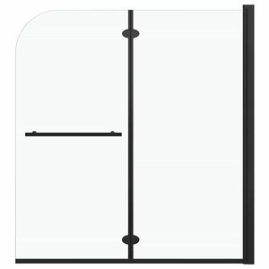 vidaXL Divis&oacute;ria de chuveiro dobr&aacute;vel 2 pain&eacute;is ESG 120x140 cm preto