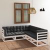 vidaXL 5 pcs conjunto lounge de jardim c/ almofad&otilde;es pinho maci&ccedil;o