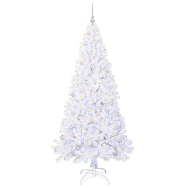 vidaXL &Aacute;rvore de Natal Artificial com 300 LEDs Branco 210 cm PVC e A&ccedil;o